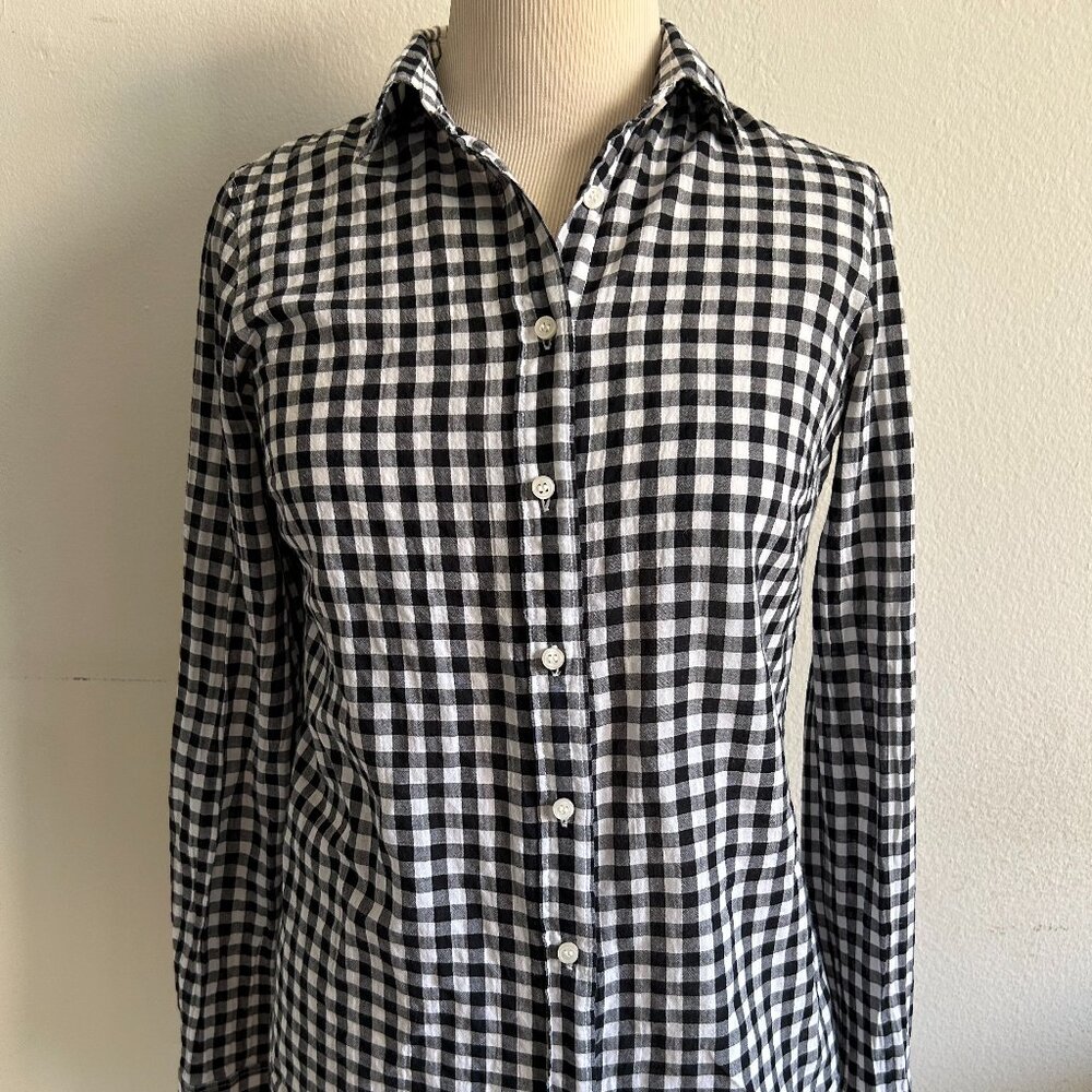 J Crew women's cotton black and white Gingham shirts size XS